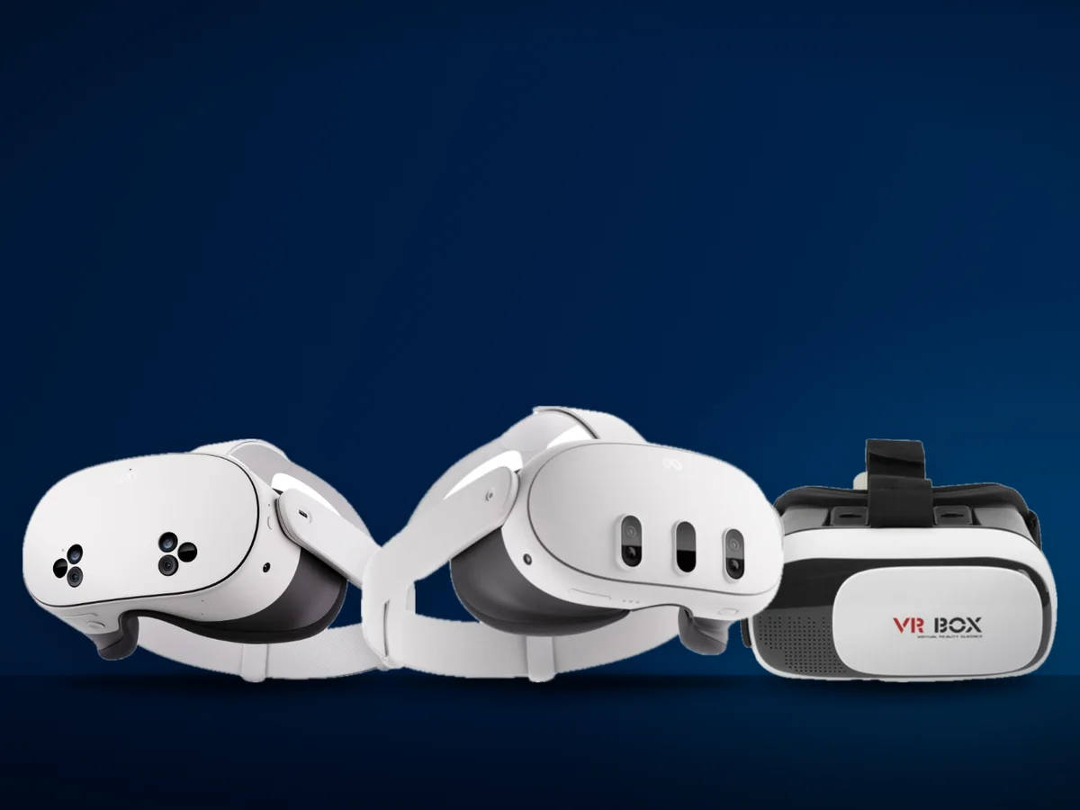 Casti VR Meta Quest 3 si Quest 3S albe si ochelari VR pentru telefon