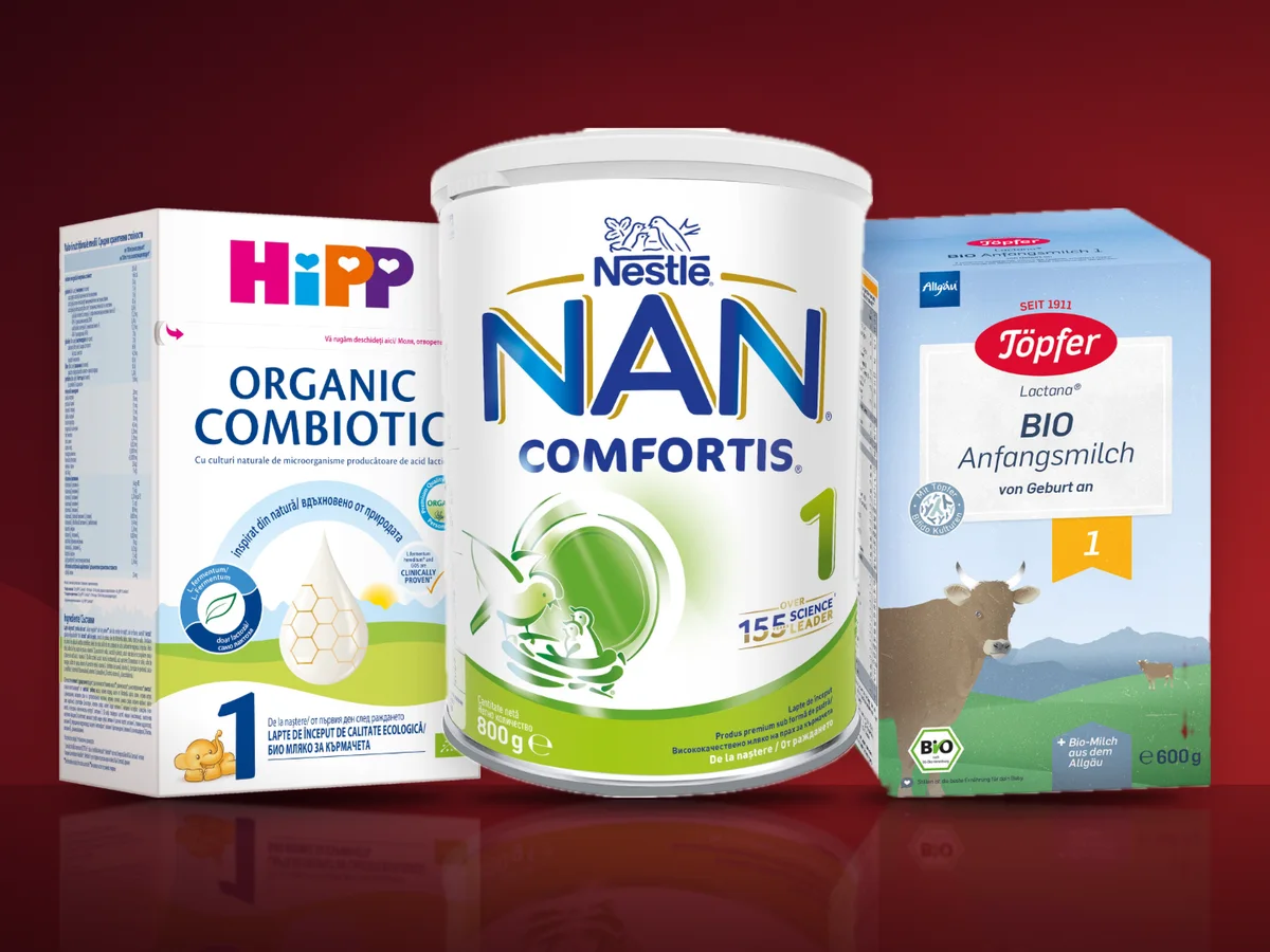 Lapte praf HiPP 1 Organic Combiotic, NAN 1 Comfortis si Topfer Bio 1 Lactana