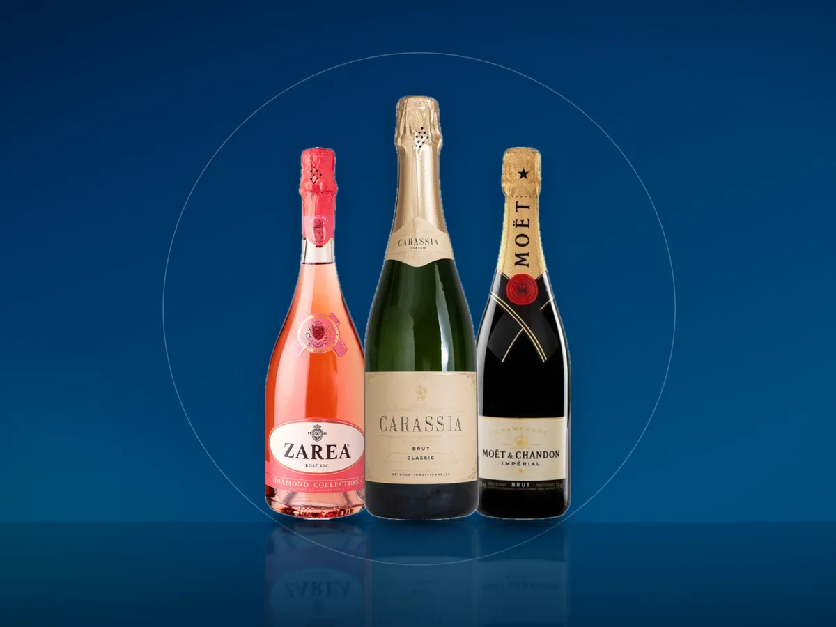 Spumant Zarea Diamond Collection Rose Sec, Carassia Classic Brut si sampanie Moet Chandon Imperial