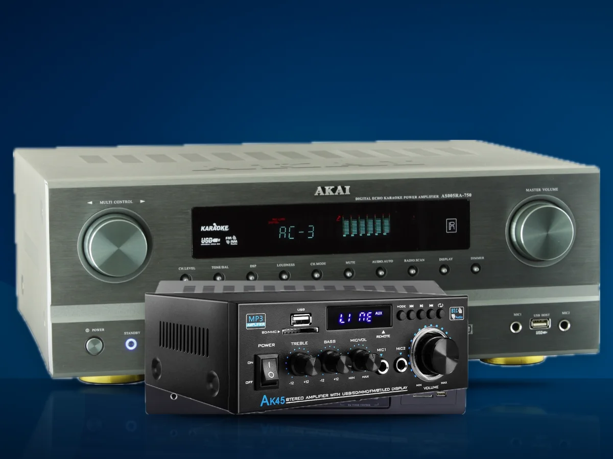 Trei amplificatoare audio: unul de rack cu cinci canale, unul compact cu Bluetooth si un modul mic pentru montaj