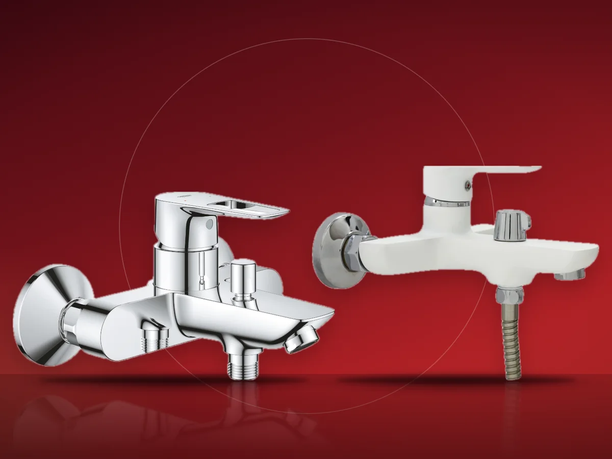 Baterii de dus Grohe Bauloop cromata si Fleko FZ183 alb mat