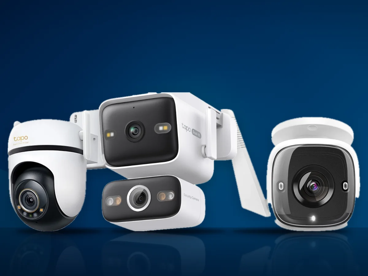 Trei camere de supraveghere TP-Link Tapo: una bullet de exterior, una PTZ si una compacta