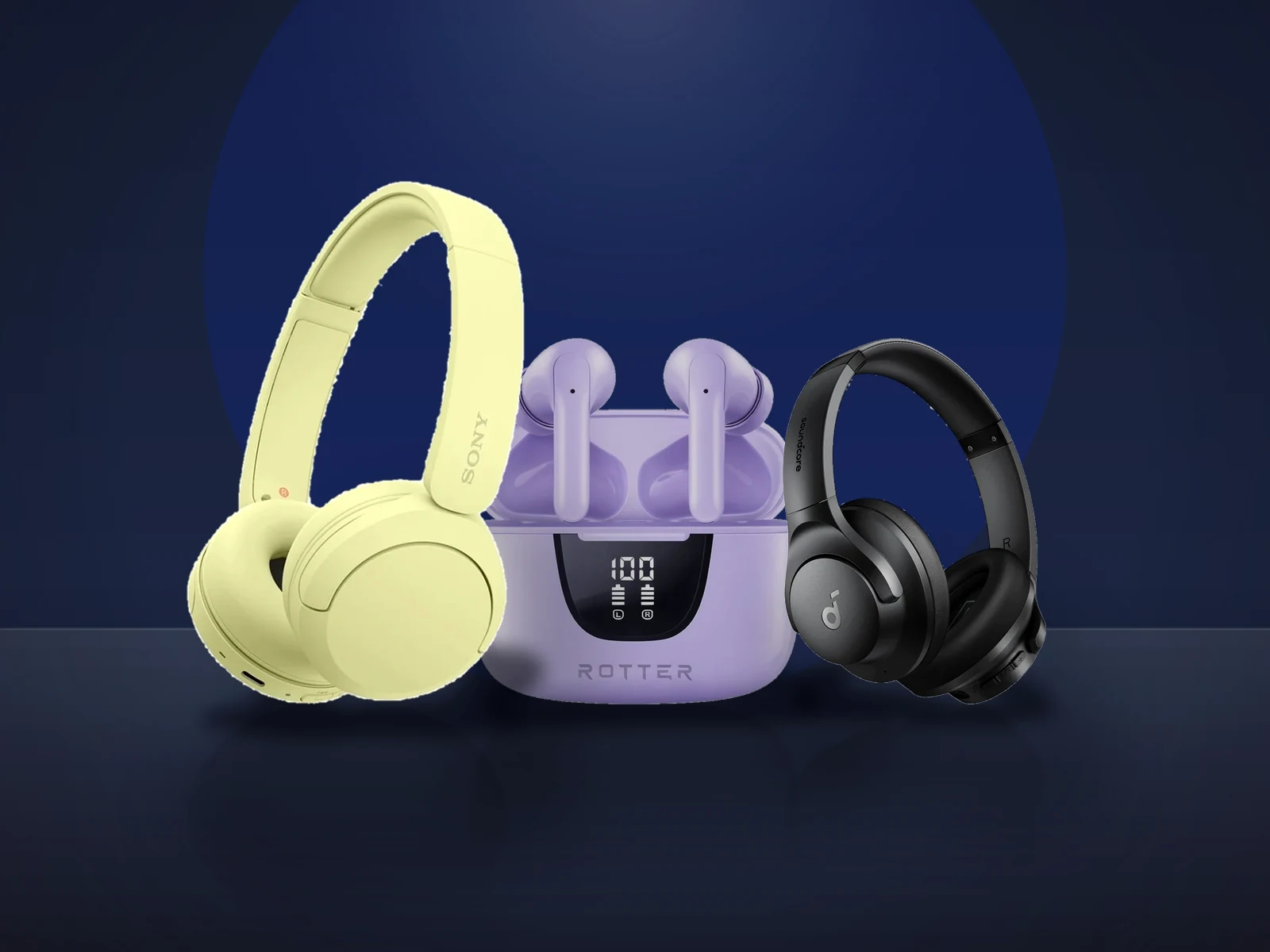 Trei tipuri de casti wireless: on-ear, in-ear cu carcasa si over-ear