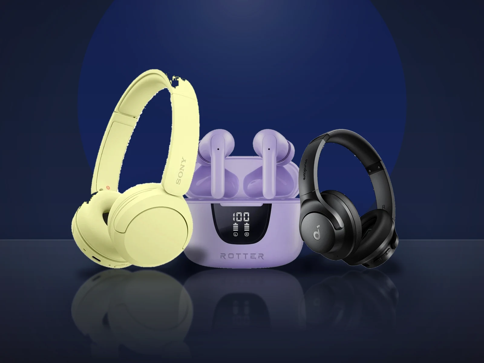Trei tipuri de casti wireless: on-ear, in-ear cu carcasa si over-ear