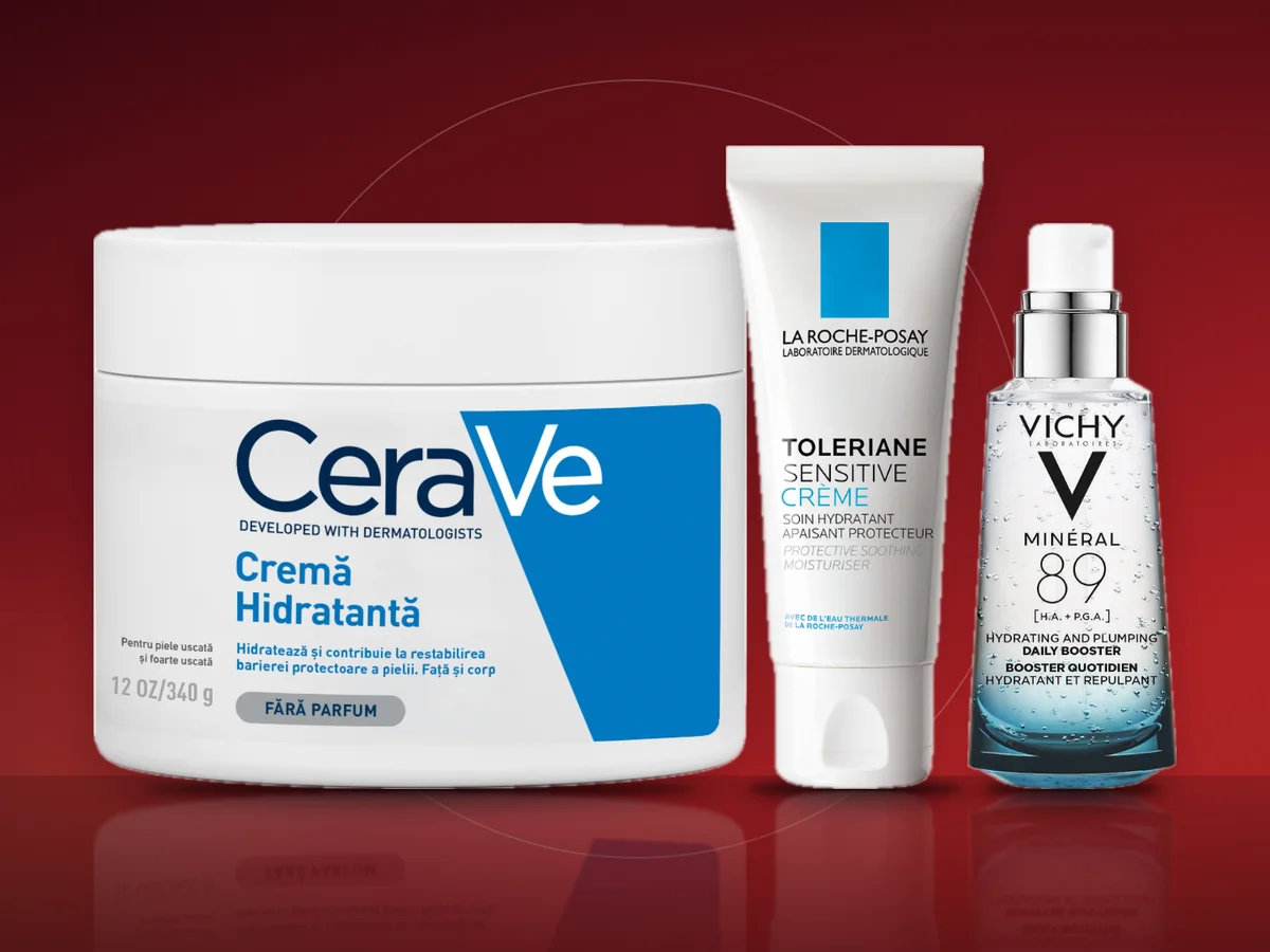 Creme de fata CeraVe, La Roche-Posay Toleriane si Vichy Mineral 89