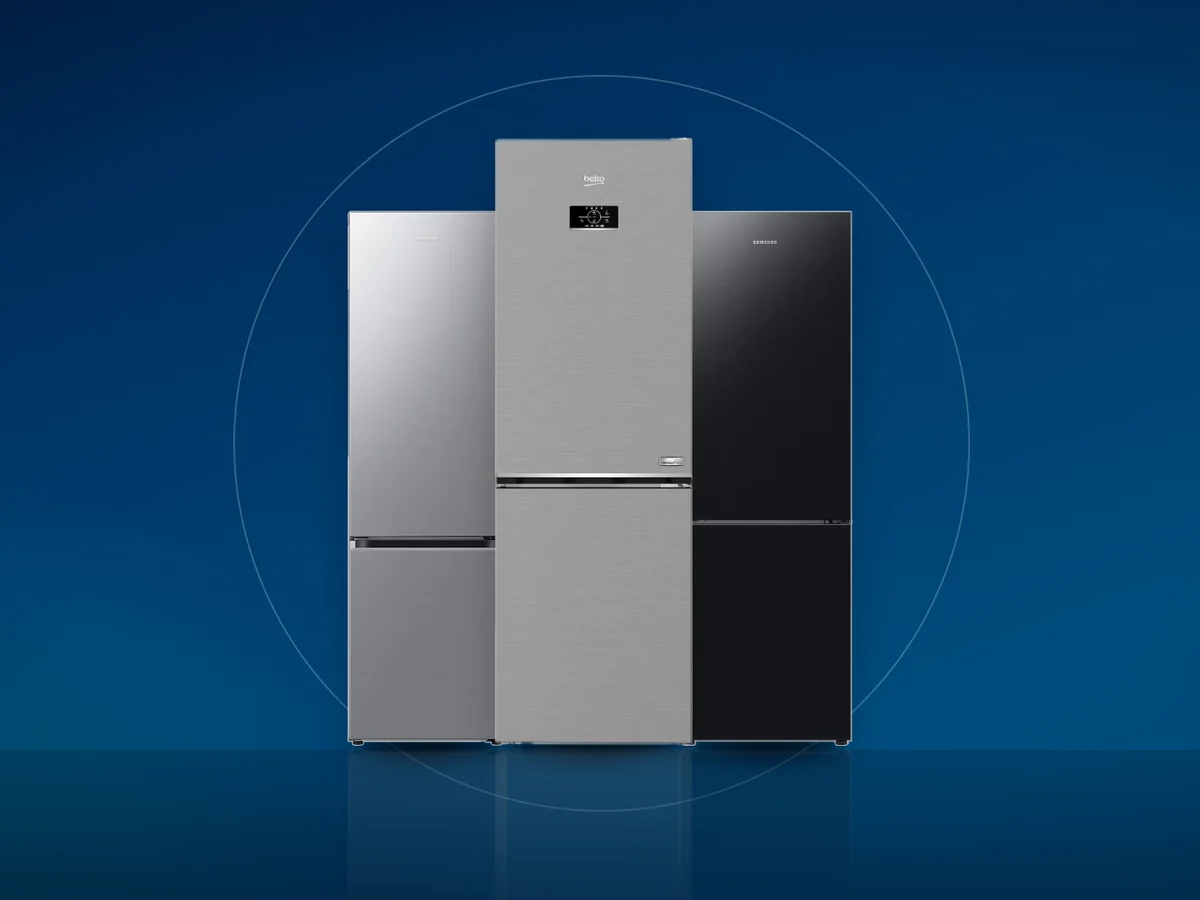 Combine frigorifice No Frost Samsung si Beko, argintii si negru lucios