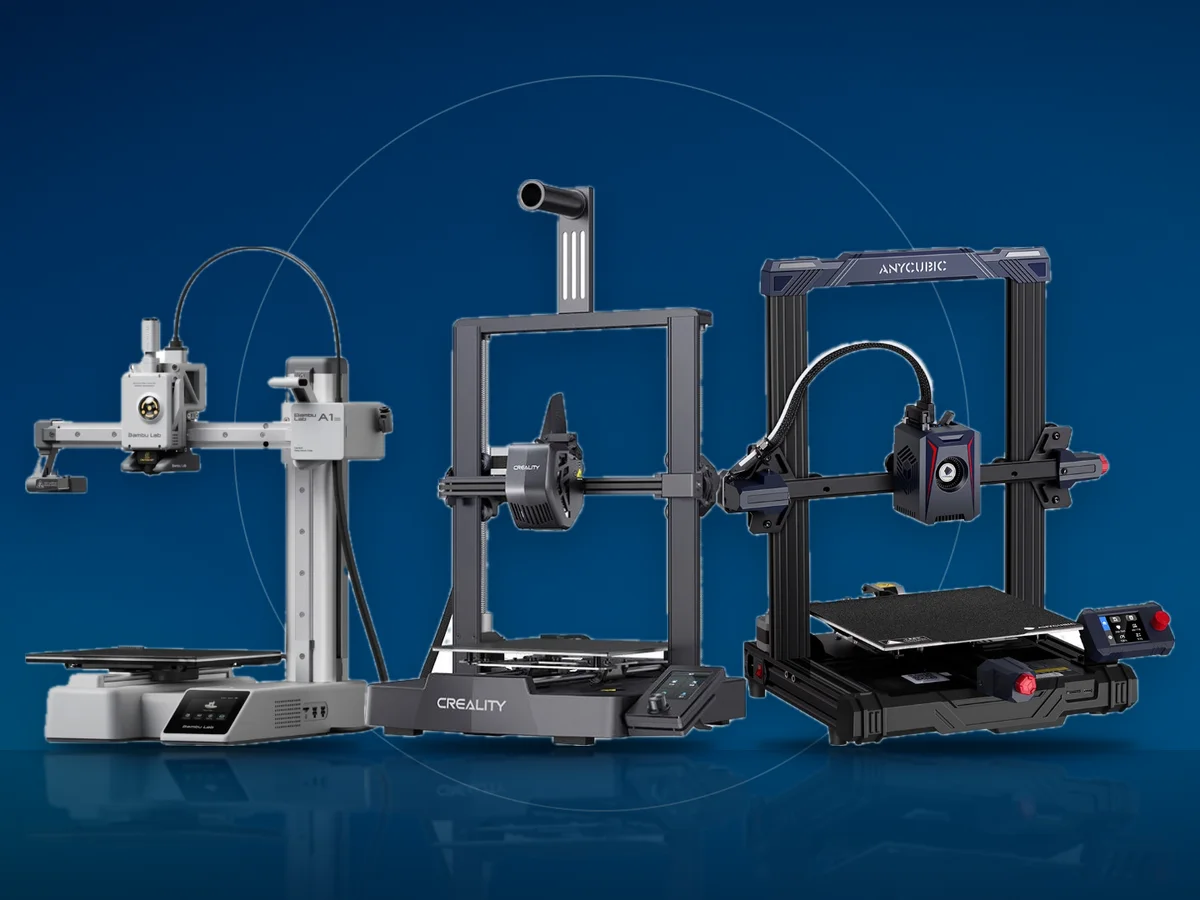 Imprimante 3D Bambu Lab A1 mini, Creality Ender-3 V3 SE si Anycubic Kobra 2 Neo