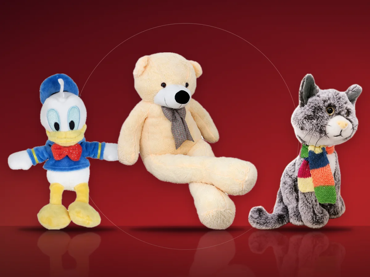 Jucarie de plus Disney Donald, urs Kota Baby gigant si pisica cu fular Salamandra