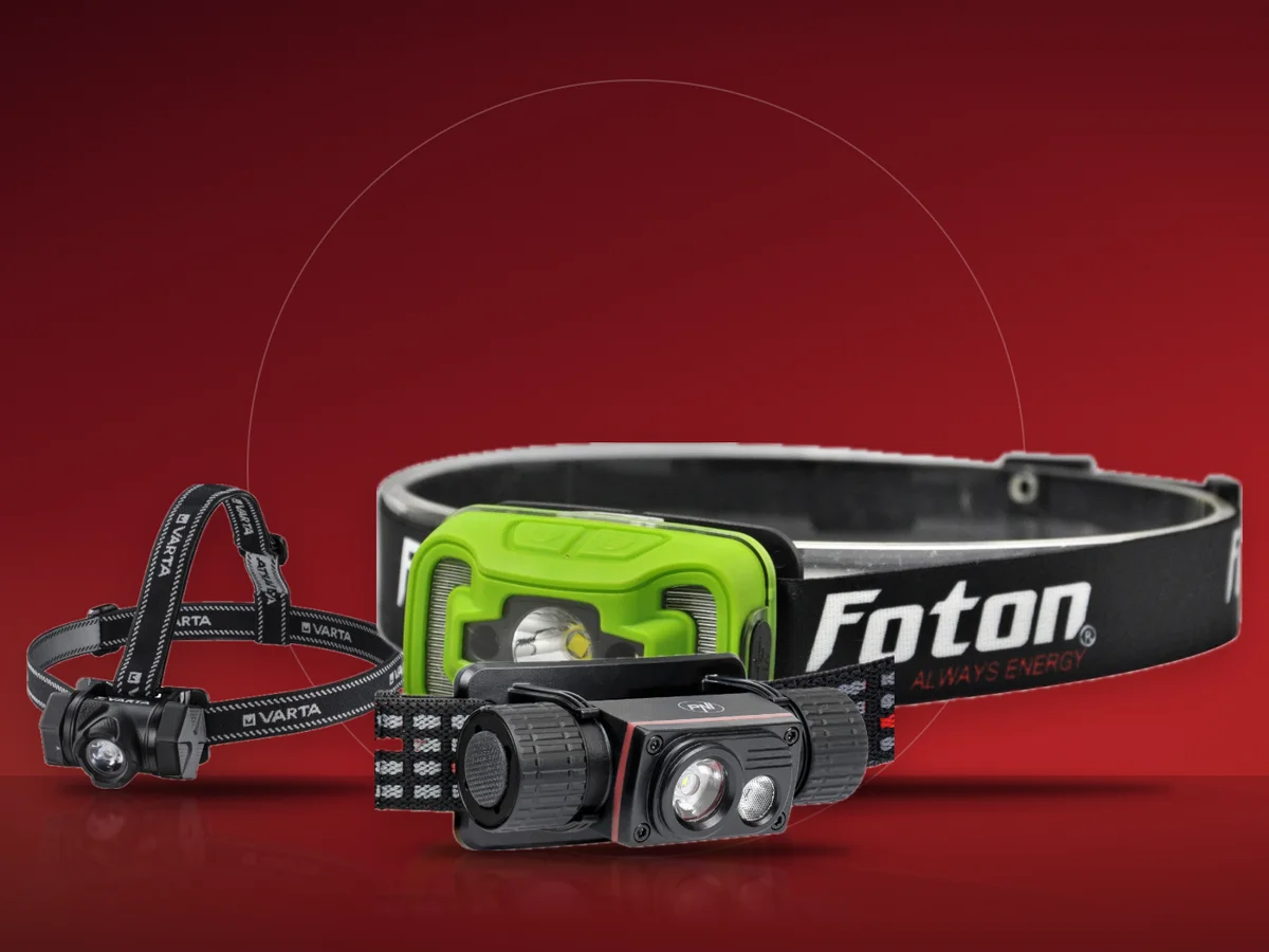 Lanterna de cap PNI Adventure F80, lanterna Foton cu senzor de miscare si lanterna Varta H20 Pro cu baterii AAA