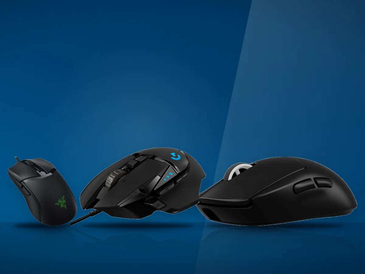 Mouse-uri de gaming Razer Cobra, Logitech G502 Hero si Logitech Pro X Superlight 2, negre