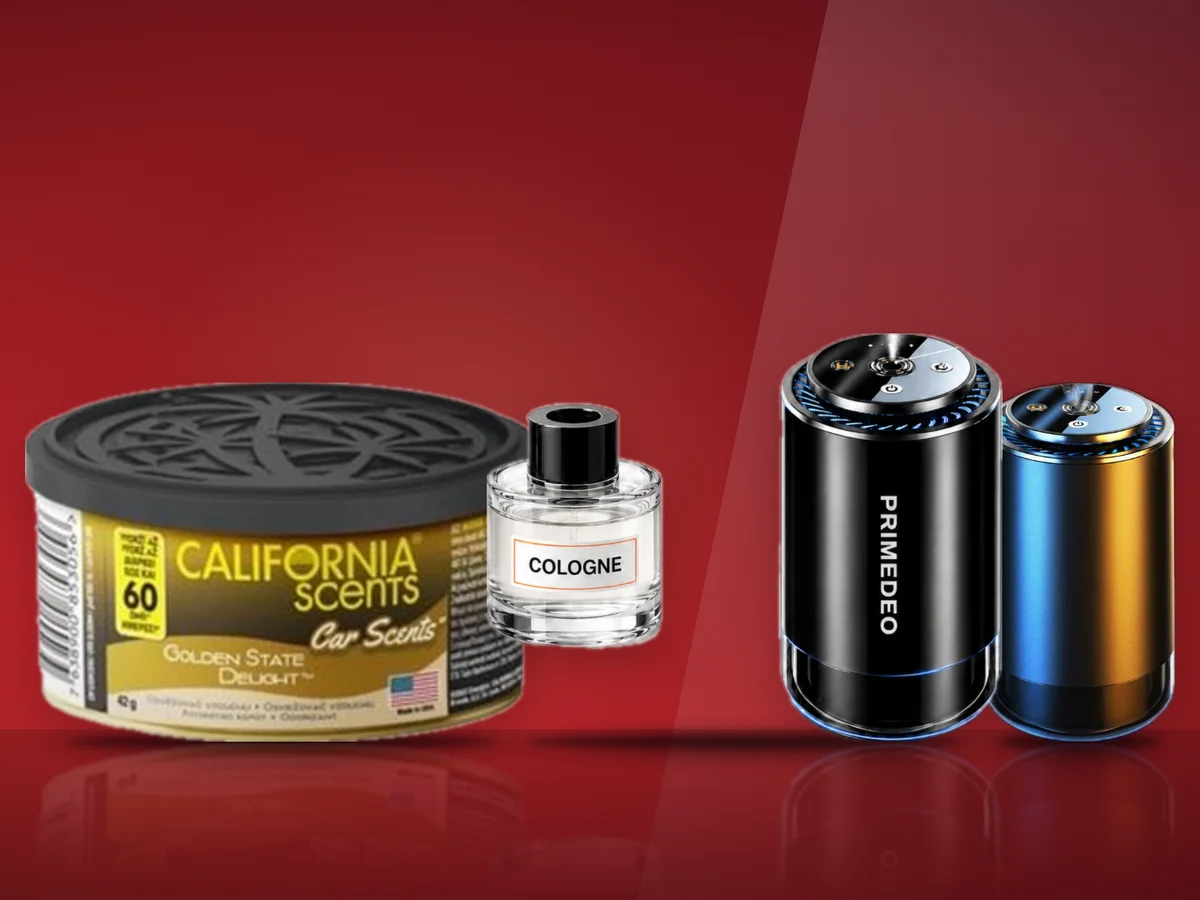 Odorizant California Scents cu gel, difuzor PRIMEDEO cu flacon de parfum si difuzor Vala Tech