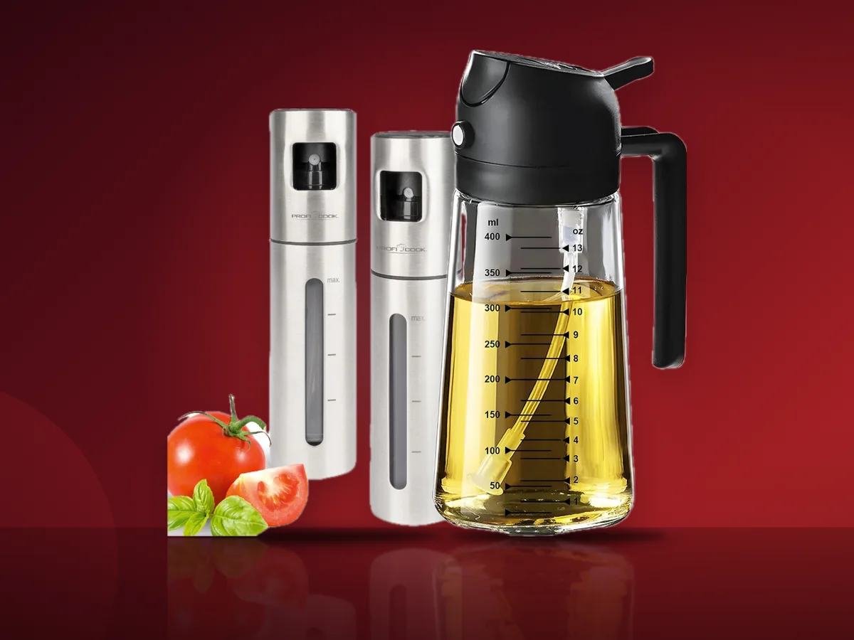 Oliviera 2 in 1 Elindor cu pulverizator si set de pulverizatoare de ulei ProfiCook din inox