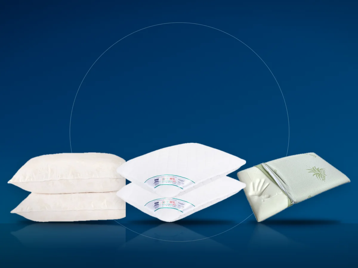 Perne Pernador din puf si pene, perne Somnart HypoallergenicMed din microfibra si perna Home Still din spuma cu memorie