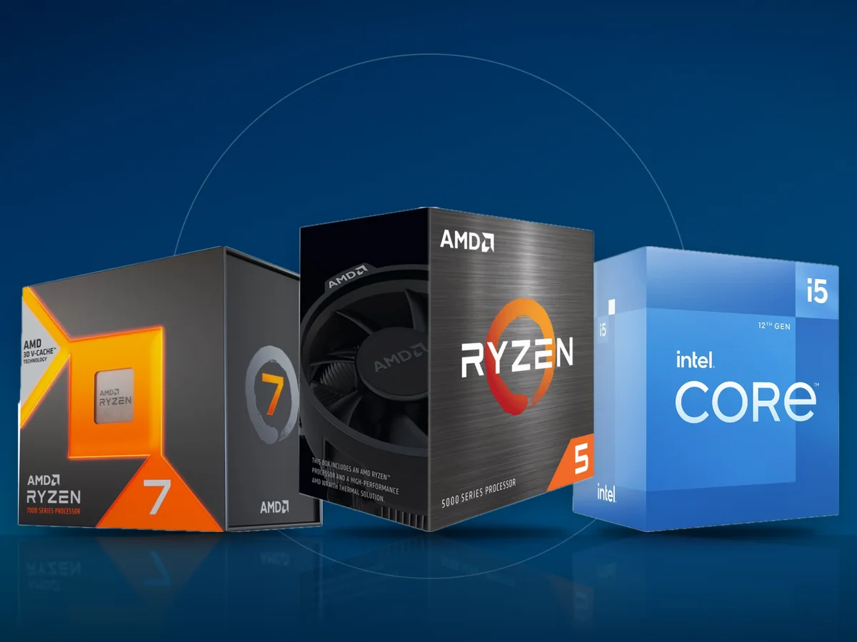 Procesoare AMD Ryzen 7 7800X3D, Ryzen 5 5600 si Intel Core i5-12600 in cutie