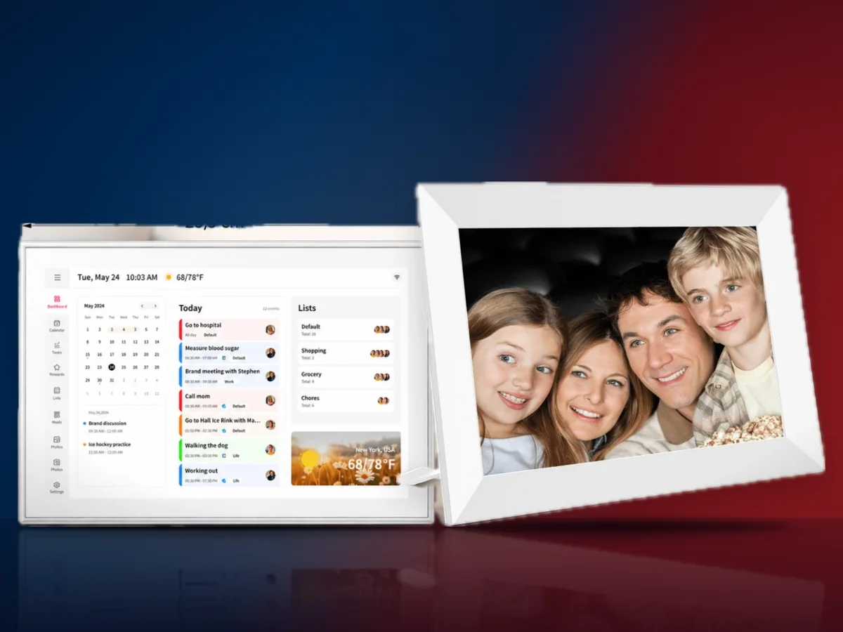 Rame foto digitale de 10 inch cu poze de familie pe ecran