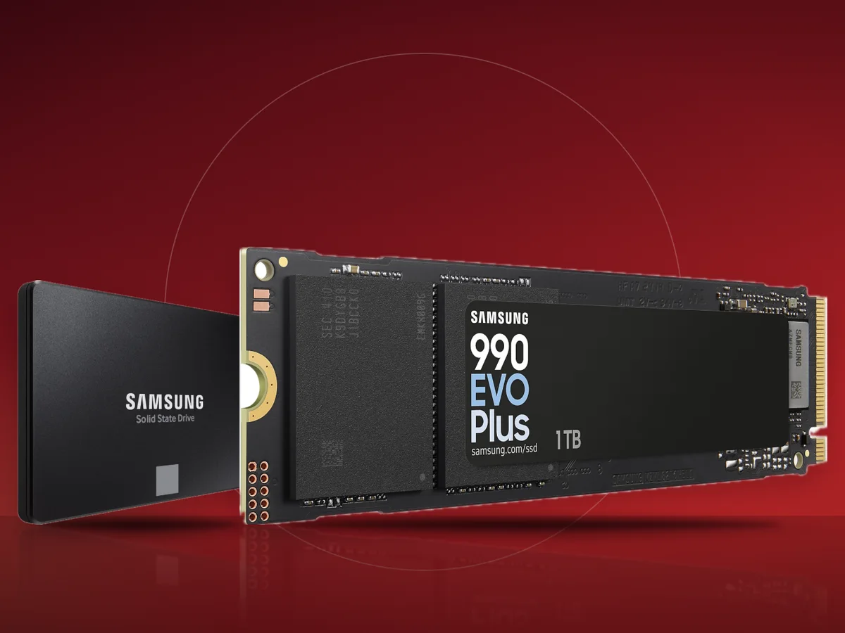 SSD NVMe M.2 Samsung 990 EVO Plus si SSD SATA Samsung 870 EVO de 2,5 inch