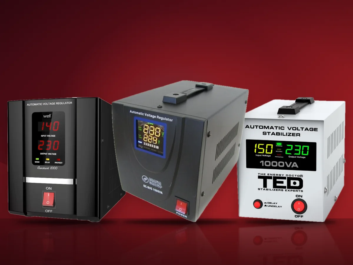 Stabilizatoare de tensiune Braun Group cu servomotor, Well Constant si TED Electric cu afisaj LCD