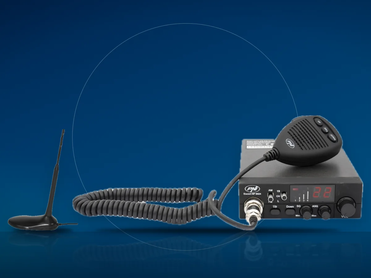 Statie radio CB PNI Escort HP 8024 cu microfon si antena magnetica