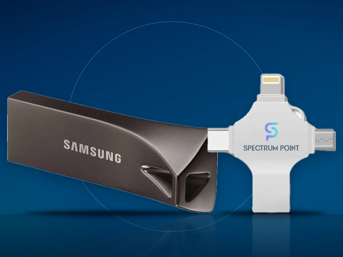 Stick-uri USB Samsung BAR Plus metalic si SpectrumPoint 4 in 1 cu Lightning si Type-C