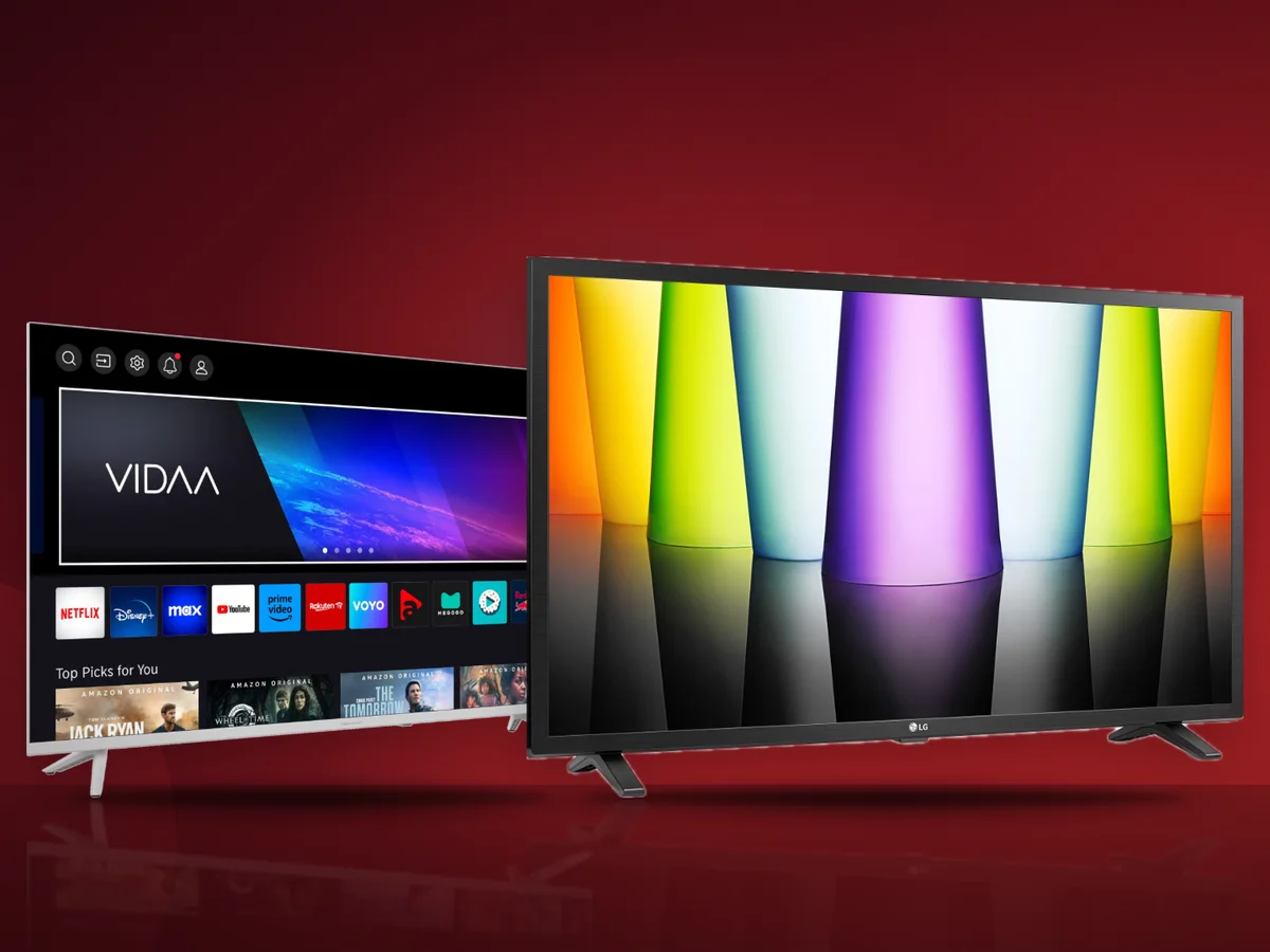 Televizor Diamant by Horizon alb cu sistem VIDAA si televizor LG Full HD de 80 cm