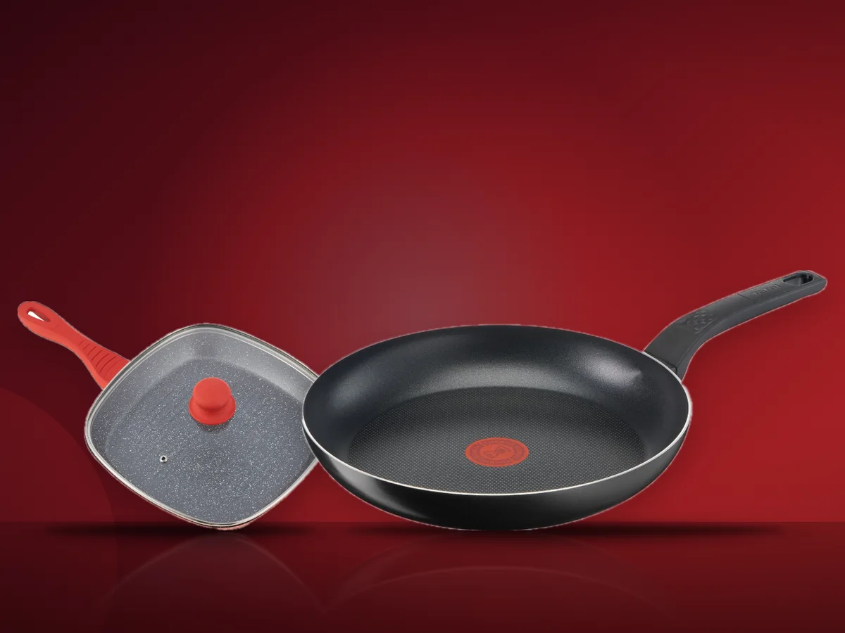 Tigaie Tefal Simply Clean si tigaie grill Heinner cu capac