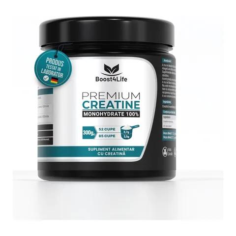 Creatina Monohidrata Premium, Boost4Life, 300 g